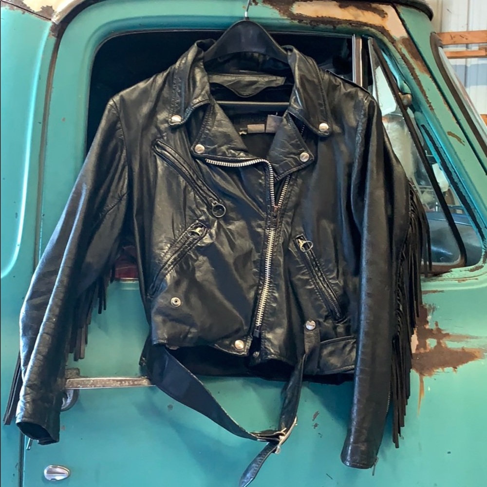 Brooks Leather Belted Jacket - image 1